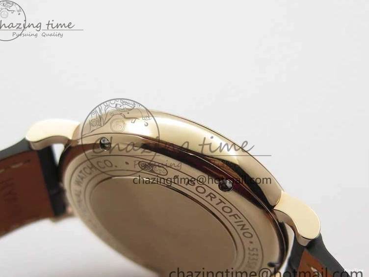 MIROTIME 1218 Durable Portofino 37mm RG V7F 1:1 Best Edition Gray Dial Diamonds Bezel on Black Leather Strap A 7089